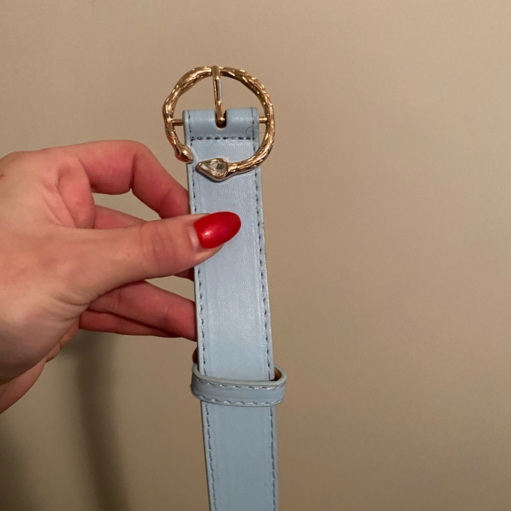 Blue bedazzled belt/buckle